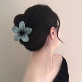Maxbell Flower Shape Hair Claw Clip Nonslip Hair Clip for Women   Gray