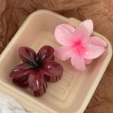 Maxbell Flower Shape Hair Claw Clip Nonslip Hair Clip for Women   Pink