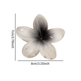 Maxbell Flower Shape Hair Claw Clip Nonslip Hair Clip for Women   White Gray