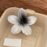 Maxbell Flower Shape Hair Claw Clip Nonslip Hair Clip for Women   White Gray