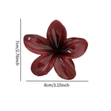 Maxbell Flower Shape Hair Claw Clip Nonslip Hair Clip for Women   Red