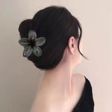 Maxbell Flower Shape Hair Claw Clip Nonslip Hair Clip for Women   Deep Gray