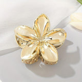 Maxbell Flower Shape Hair Claw Clip Nonslip Hair Clip for Women   Gold