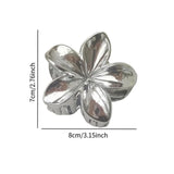 Maxbell Flower Shape Hair Claw Clip Nonslip Hair Clip for Women   Silver