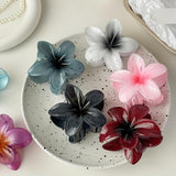 Maxbell Flower Shape Hair Claw Clip Nonslip Hair Clip for Women   Silver