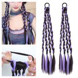 Maxbell 2x Braids Extensions Hair Extensions for Holiday Stage Performance Daily Use violet