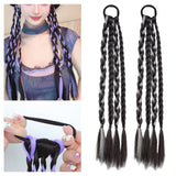 Maxbell 2x Braids Extensions Hair Extensions for Holiday Stage Performance Daily Use grey