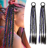 Maxbell 2x Braids Extensions Hair Extensions for Holiday Stage Performance Daily Use dark violet