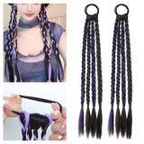 Maxbell 2x Braids Extensions Hair Extensions for Holiday Stage Performance Daily Use dark violet