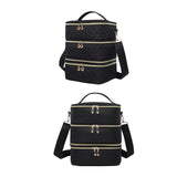 Maxbell Nail Polish Carrying Case Bag Nail Polish Holder for Nail Lamp Manicure Sets Woven texture