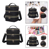 Maxbell Nail Polish Carrying Case Bag Nail Polish Holder for Nail Lamp Manicure Sets Woven texture