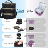 Maxbell Nail Polish Carrying Case Bag Nail Polish Holder for Nail Lamp Manicure Sets Woven texture