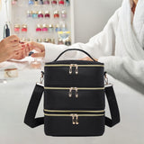 Maxbell Nail Polish Carrying Case Bag Nail Polish Holder for Nail Lamp Manicure Sets No Texture