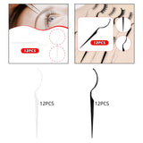 Maxbell 12x Eyelash Display Sticks Portable Eyelash Holders for DIY Beginners Travel Clear