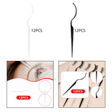 Maxbell 12x Eyelash Display Sticks Portable Eyelash Holders for DIY Beginners Travel Clear