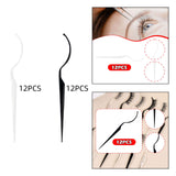 Maxbell 12x Eyelash Display Sticks Portable Eyelash Holders for DIY Beginners Travel Clear