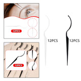 Maxbell 12x Eyelash Display Sticks Portable Eyelash Holders for DIY Beginners Travel Clear
