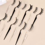 Maxbell 12x Eyelash Display Sticks Portable Eyelash Holders for DIY Beginners Travel Clear