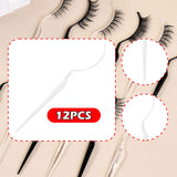 Maxbell 12x Eyelash Display Sticks Portable Eyelash Holders for DIY Beginners Travel Clear