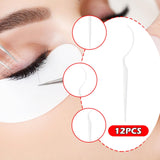 Maxbell 12x Eyelash Display Sticks Portable Eyelash Holders for DIY Beginners Travel Clear