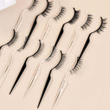 Maxbell 12x Eyelash Display Sticks Portable Eyelash Holders for DIY Beginners Travel Black