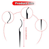 Maxbell 12x Eyelash Display Sticks Portable Eyelash Holders for DIY Beginners Travel Black