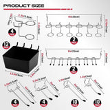 Maxbell 300 Pieces Pegboard Hooks Assortment Set Iron Pegboard Accessories Organizer