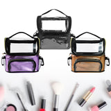 Maxbell Makeup Brush Case with Removable Divider Waterproof with Handle Professional Black