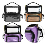 Maxbell Makeup Brush Case with Removable Divider Waterproof with Handle Professional Black