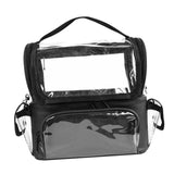 Maxbell Makeup Brush Case with Removable Divider Waterproof with Handle Professional Black