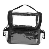 Maxbell Makeup Brush Case with Removable Divider Waterproof with Handle Professional Black
