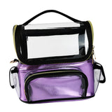 Maxbell Makeup Brush Case with Removable Divider Waterproof with Handle Professional Purple