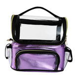 Maxbell Makeup Brush Case with Removable Divider Waterproof with Handle Professional Purple