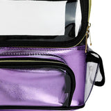 Maxbell Makeup Brush Case with Removable Divider Waterproof with Handle Professional Purple