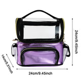 Maxbell Makeup Brush Case with Removable Divider Waterproof with Handle Professional Purple