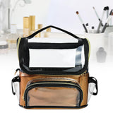 Maxbell Makeup Brush Case with Removable Divider Waterproof with Handle Professional Yellow