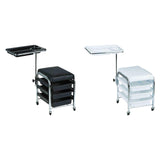 Maxbell Manicure Beauty Tool Cart with Wheels Practical Chair Stool for Salon Beauty Black