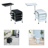 Maxbell Manicure Beauty Tool Cart with Wheels Practical Chair Stool for Salon Beauty Black