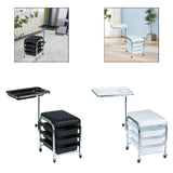 Maxbell Manicure Beauty Tool Cart with Wheels Practical Chair Stool for Salon Beauty Black