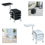 Maxbell Manicure Beauty Tool Cart with Wheels Practical Chair Stool for Salon Beauty Black