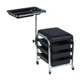 Maxbell Manicure Beauty Tool Cart with Wheels Practical Chair Stool for Salon Beauty Black