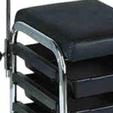Maxbell Manicure Beauty Tool Cart with Wheels Practical Chair Stool for Salon Beauty Black
