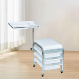 Maxbell Manicure Beauty Tool Cart with Wheels Practical Chair Stool for Salon Beauty White