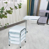 Maxbell Manicure Beauty Tool Cart with Wheels Practical Chair Stool for Salon Beauty White
