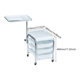 Maxbell Manicure Beauty Tool Cart with Wheels Practical Chair Stool for Salon Beauty White