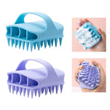 Maxbell Scalp Massager Shampoo Brush for Men Women for Wet Dry Hair Compact Silicone Blue