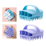 Maxbell Scalp Massager Shampoo Brush for Men Women for Wet Dry Hair Compact Silicone Blue