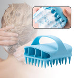 Maxbell Scalp Massager Shampoo Brush for Men Women for Wet Dry Hair Compact Silicone Blue