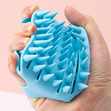Maxbell Scalp Massager Shampoo Brush for Men Women for Wet Dry Hair Compact Silicone Blue