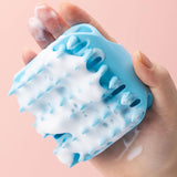 Maxbell Scalp Massager Shampoo Brush for Men Women for Wet Dry Hair Compact Silicone Blue